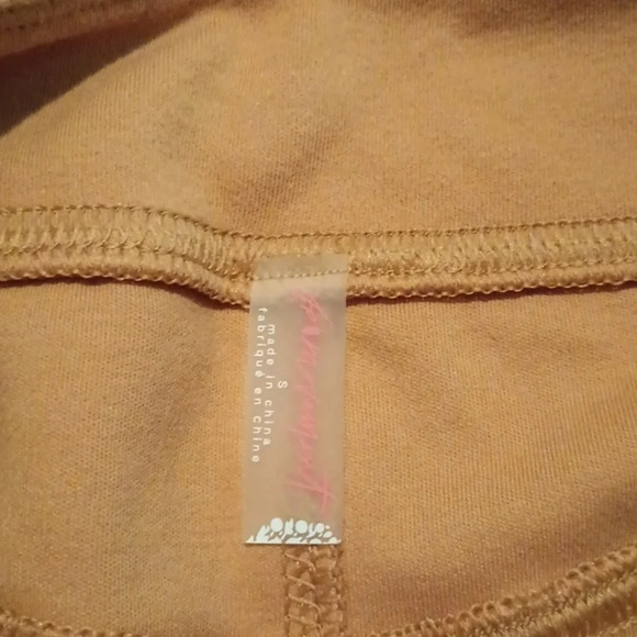 Free People Movement Tan High Waisted Flare Split Leg Pants A42 - Picture 5 of 8